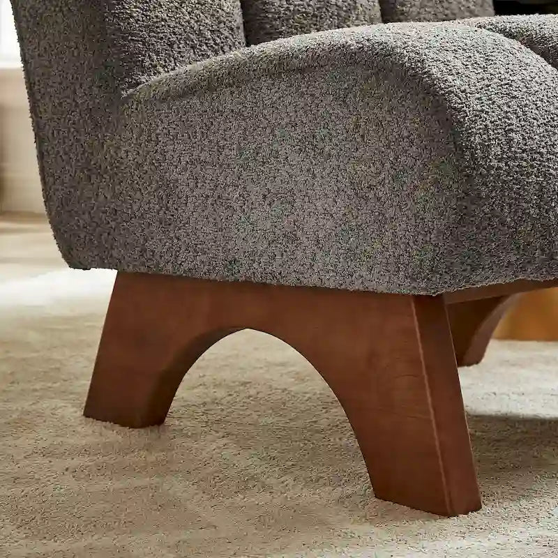 Fauteuil d'appoint Art Leon moderne en bois et tissu