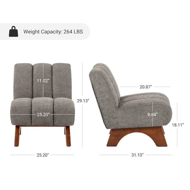 Fauteuil d'appoint Art Leon moderne en bois et tissu