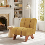 Fauteuil d'appoint Art Leon moderne en bois et tissu