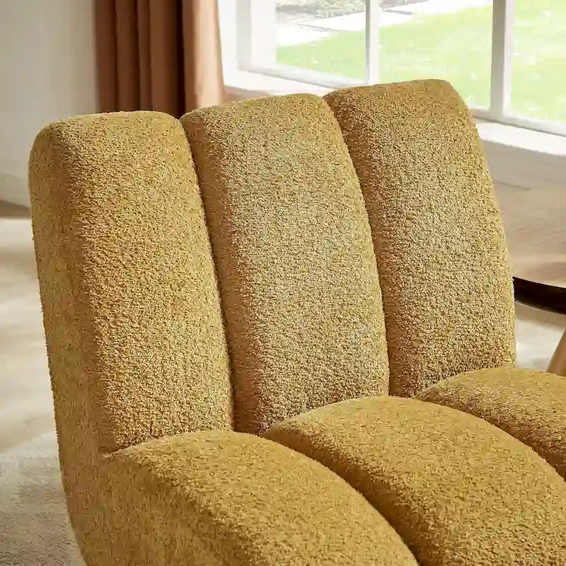 Fauteuil d'appoint Art Leon moderne en bois et tissu