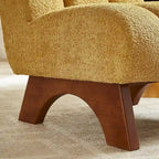 Fauteuil d'appoint Art Leon moderne en bois et tissu