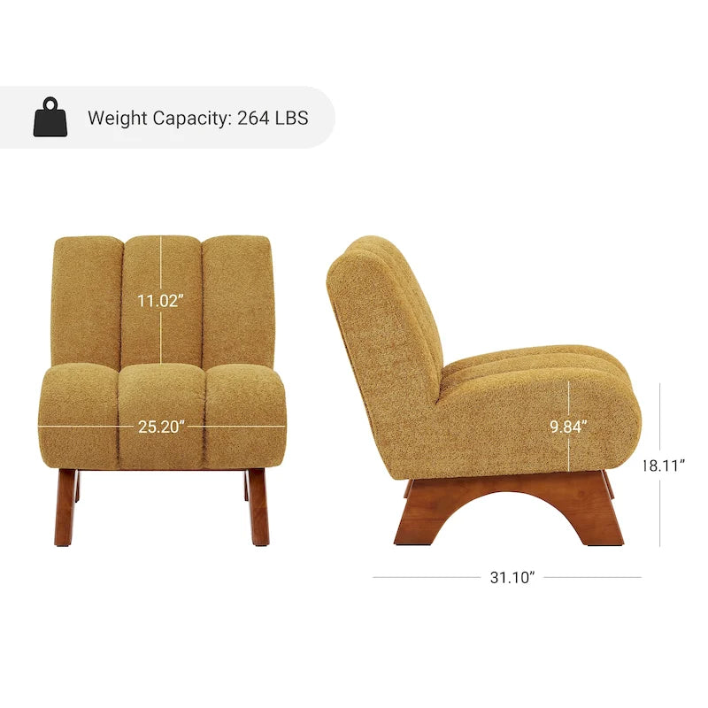 Fauteuil d'appoint Art Leon moderne en bois et tissu