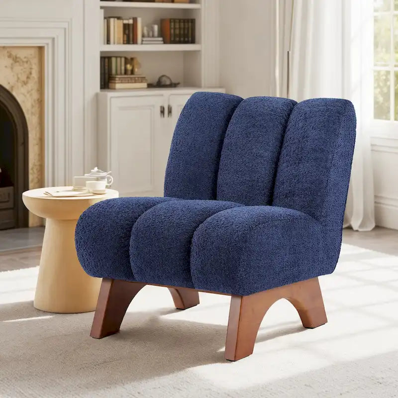 Fauteuil d'appoint Art Leon moderne en bois et tissu