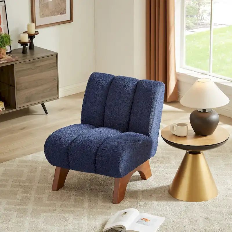 Fauteuil d'appoint Art Leon moderne en bois et tissu