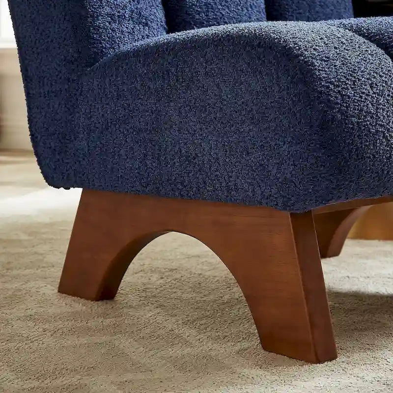 Fauteuil d'appoint Art Leon moderne en bois et tissu