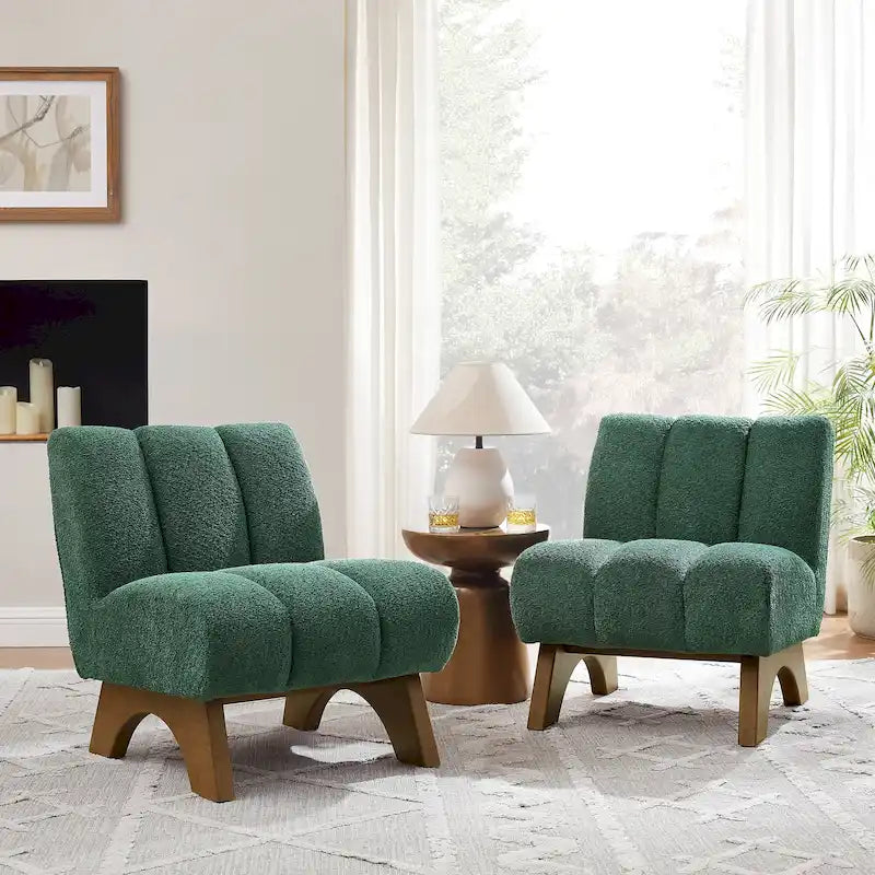 Fauteuil d'appoint Art Leon moderne en bois et tissu