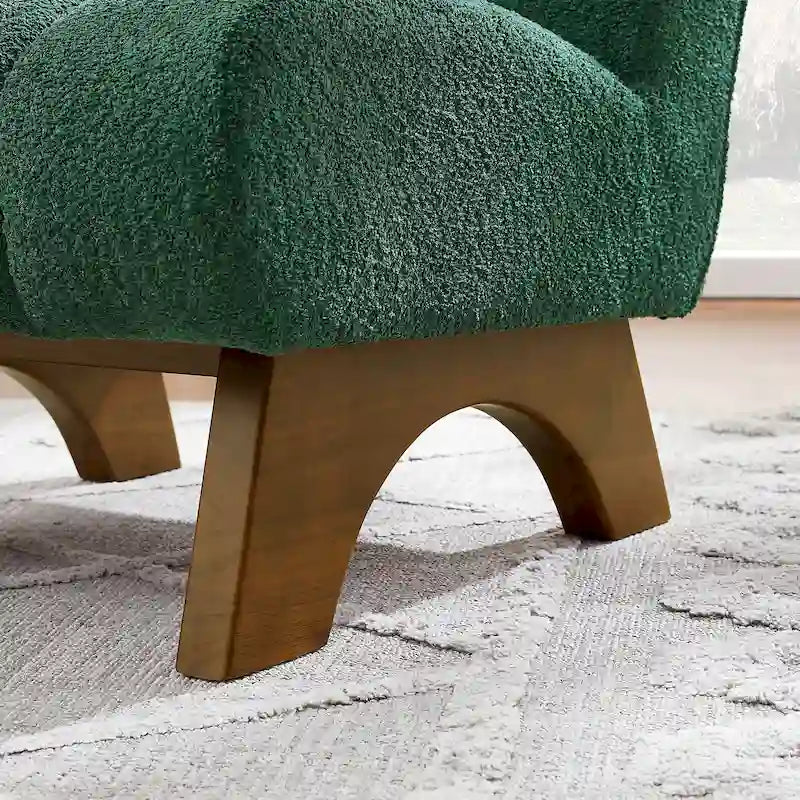Fauteuil d'appoint Art Leon moderne en bois et tissu