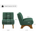 Fauteuil d'appoint Art Leon moderne en bois et tissu