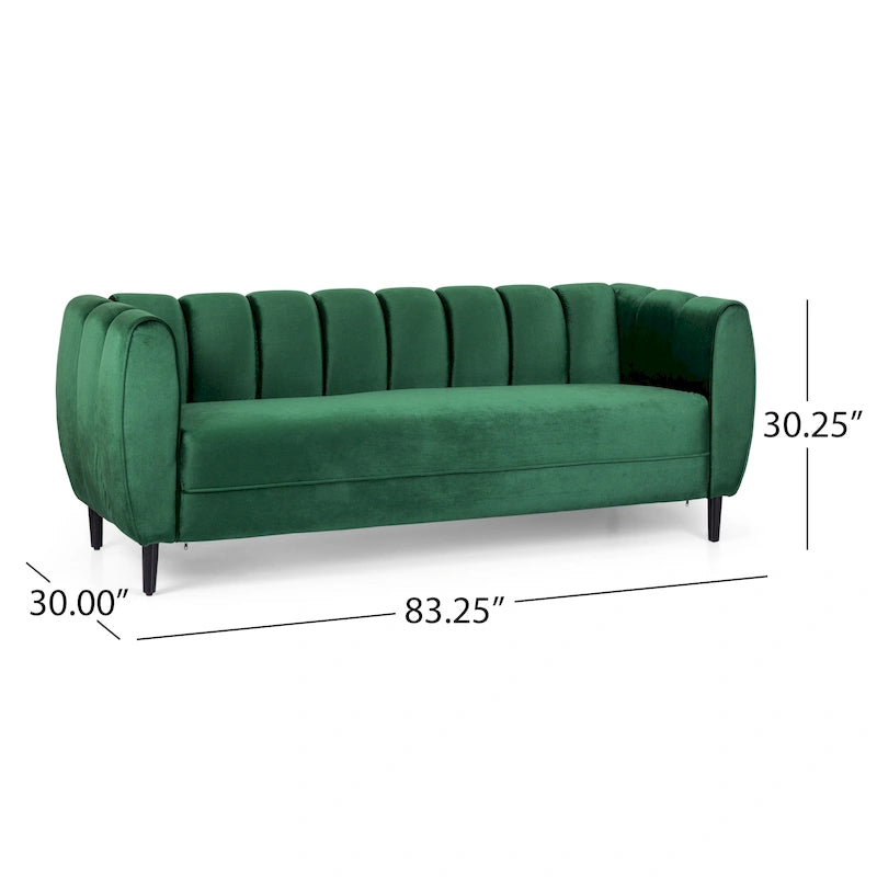 Canapé 3 places Bobran en velours moderne par Christopher Knight Home - 76,2 cm (P) x 211,8 cm (L) x 76,8 cm (H)