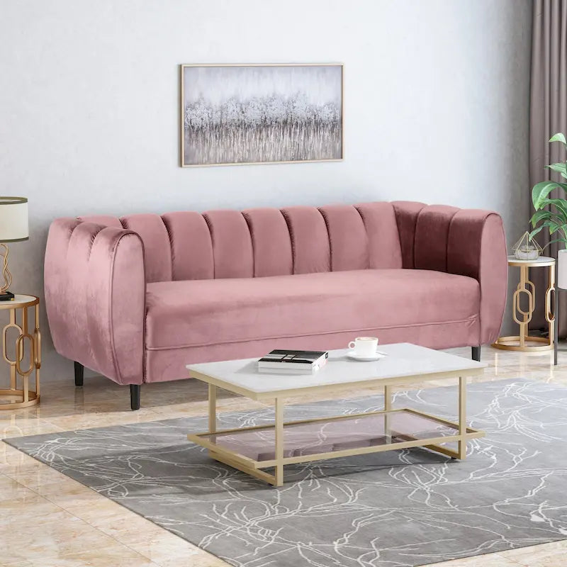 Canapé 3 places Bobran en velours moderne par Christopher Knight Home - 76,2 cm (P) x 211,8 cm (L) x 76,8 cm (H)