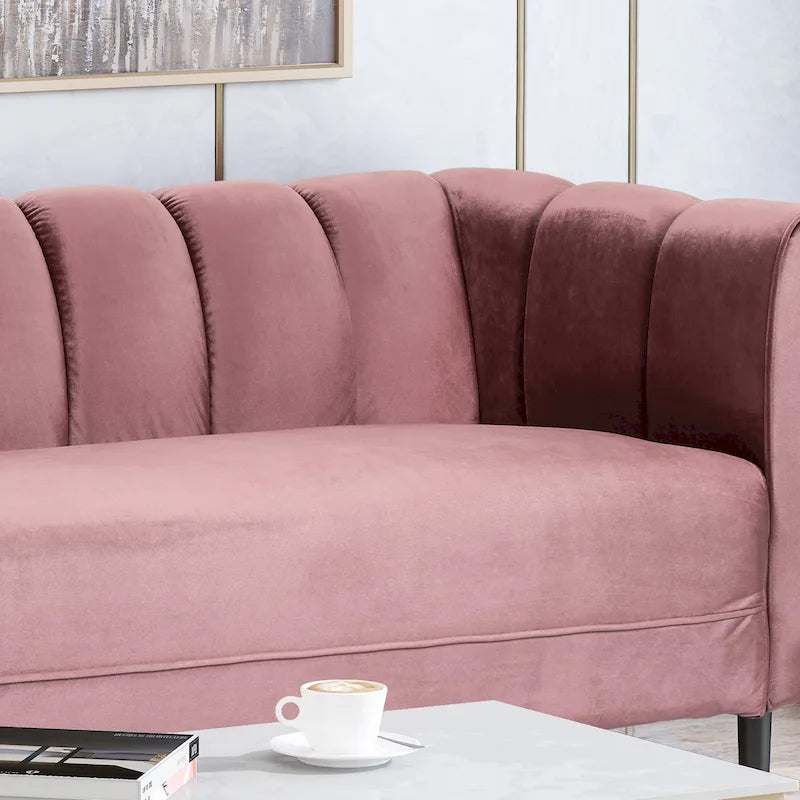 Canapé 3 places Bobran en velours moderne par Christopher Knight Home - 76,2 cm (P) x 211,8 cm (L) x 76,8 cm (H)