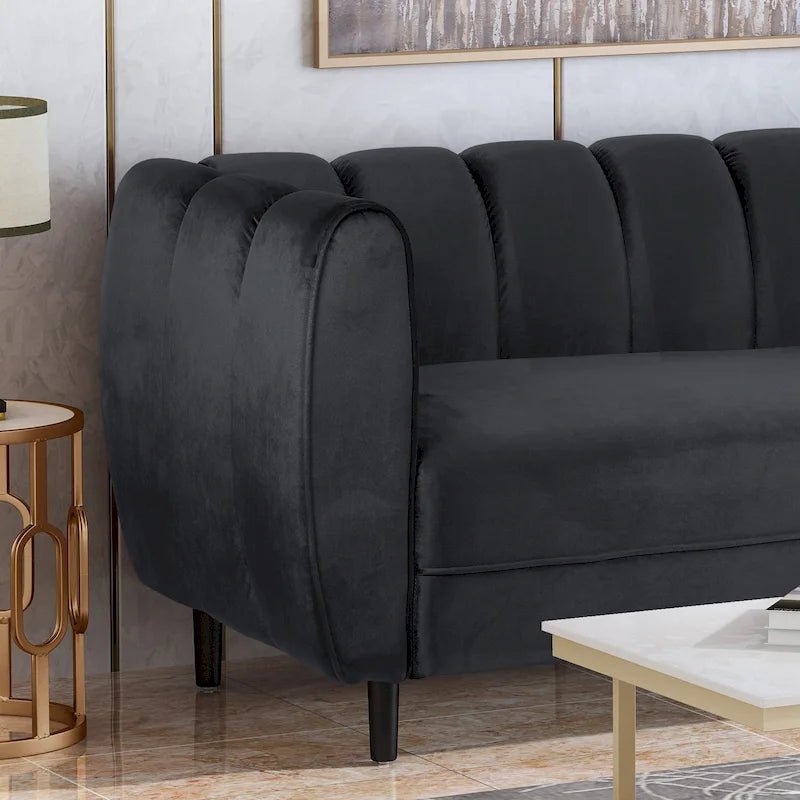 Canapé 3 places Bobran en velours moderne par Christopher Knight Home - 76,2 cm (P) x 211,8 cm (L) x 76,8 cm (H)