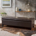 Banc ottoman de rangement en cuir reconstitué York par Christopher Knight Home