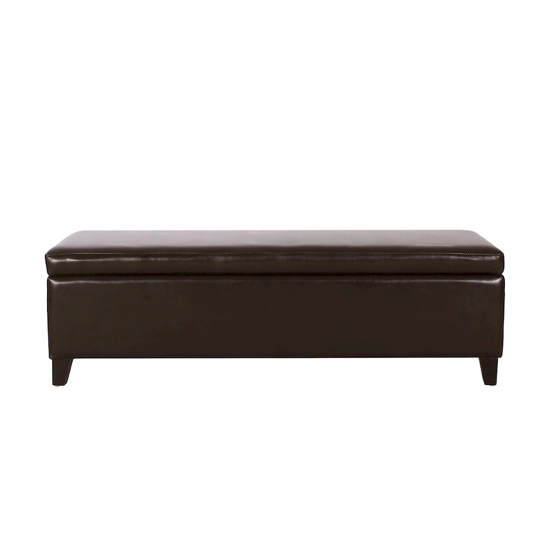 Banc ottoman de rangement en cuir reconstitué York par Christopher Knight Home