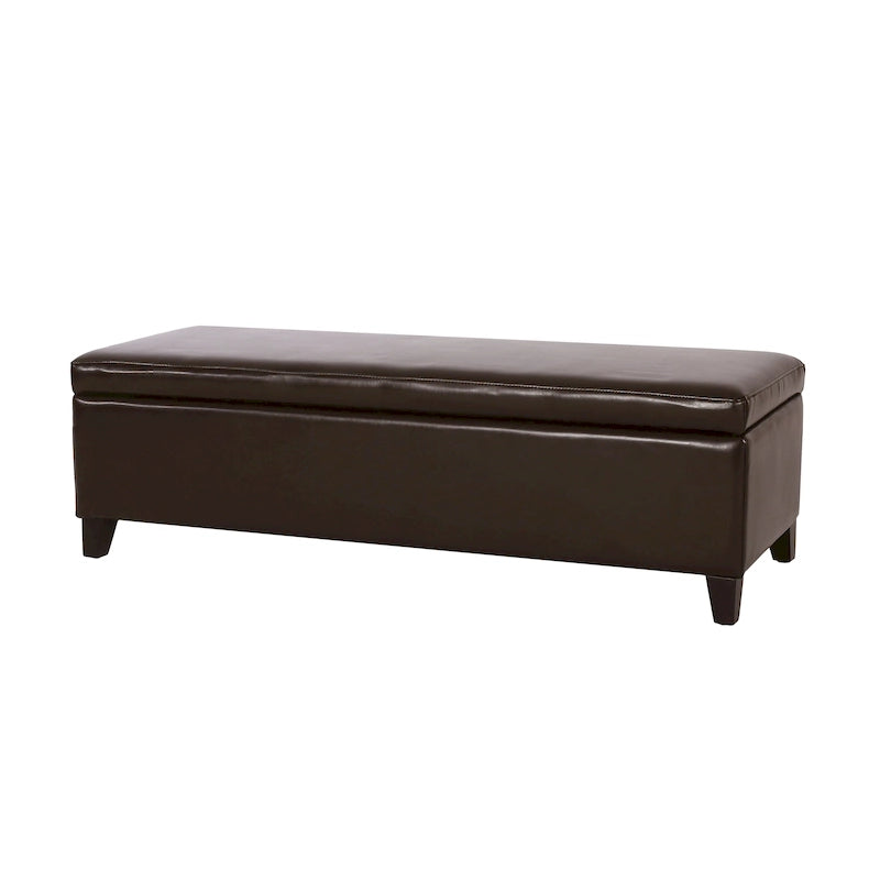 Banc ottoman de rangement en cuir reconstitué York par Christopher Knight Home