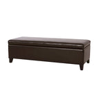 Banc ottoman de rangement en cuir reconstitué York par Christopher Knight Home