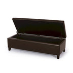 Banc ottoman de rangement en cuir reconstitué York par Christopher Knight Home