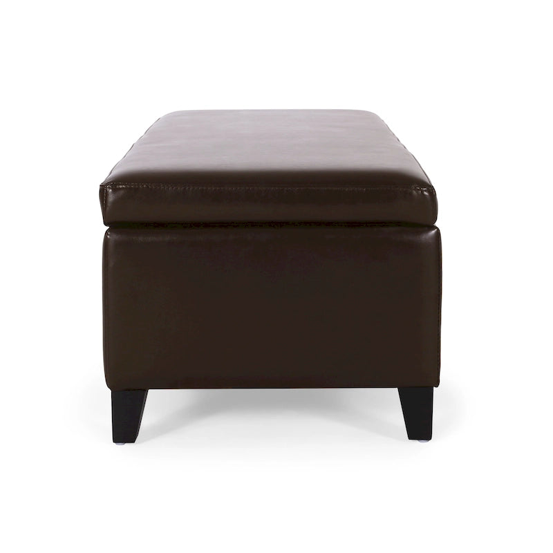 Banc ottoman de rangement en cuir reconstitué York par Christopher Knight Home