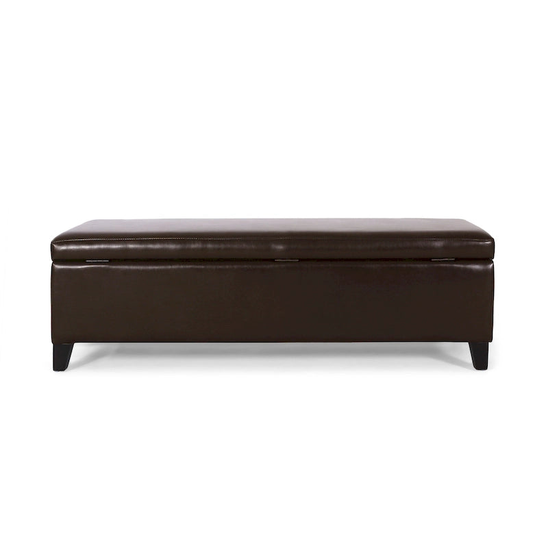 Banc ottoman de rangement en cuir reconstitué York par Christopher Knight Home