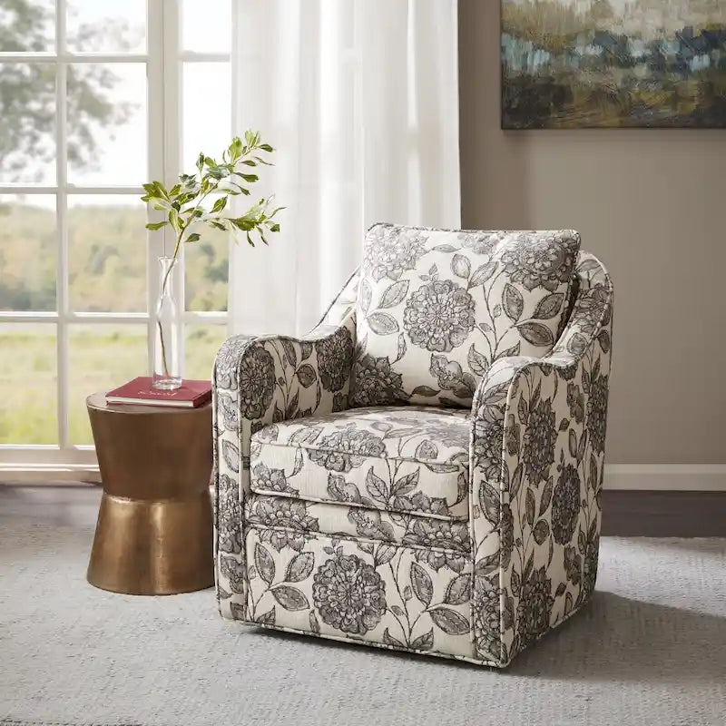 Fauteuil pivotant incurvé rembourré Betty de Madison Park