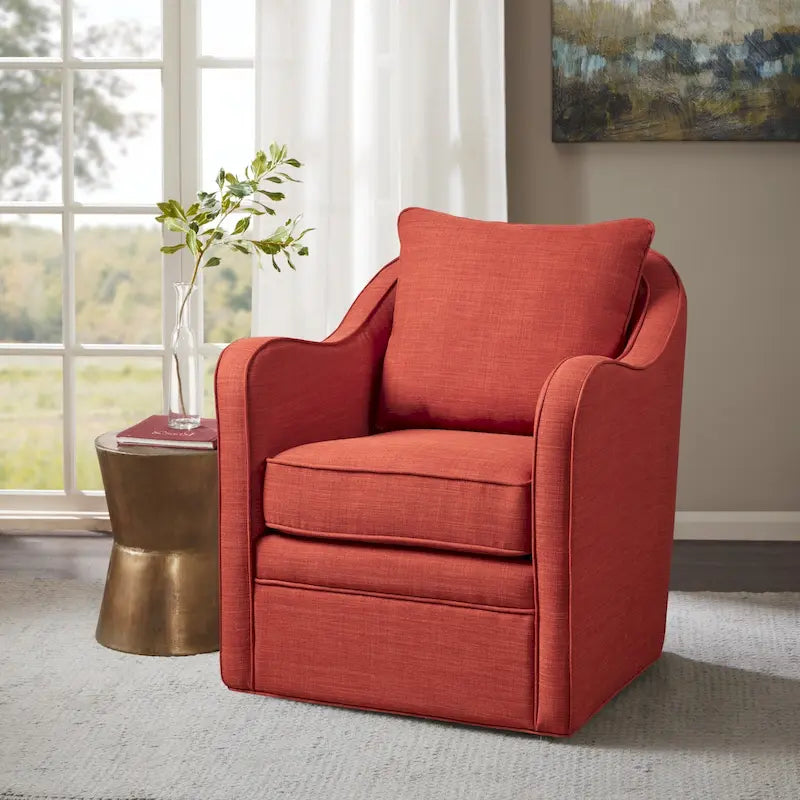 Fauteuil pivotant incurvé rembourré Betty de Madison Park