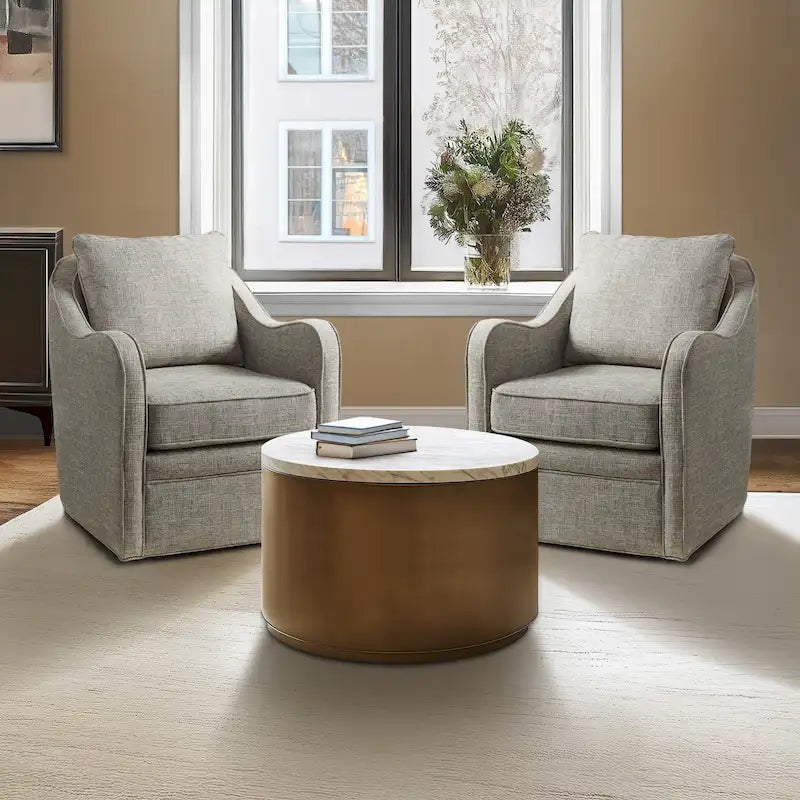 Fauteuil pivotant incurvé rembourré Betty de Madison Park
