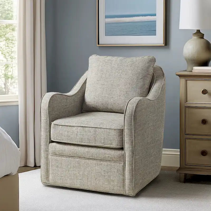 Fauteuil pivotant incurvé rembourré Betty de Madison Park
