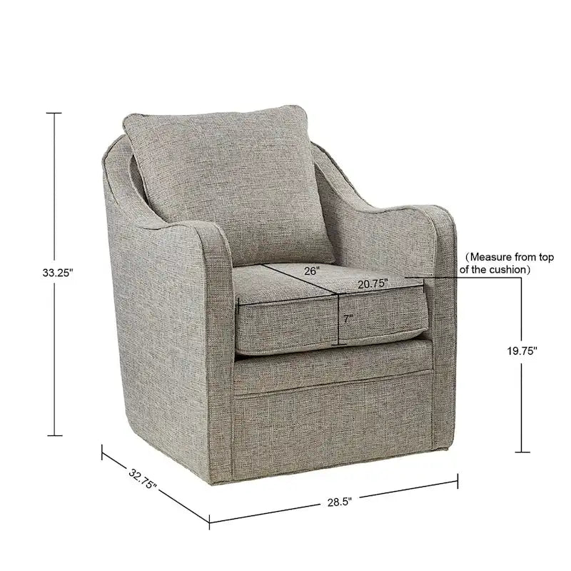 Fauteuil pivotant incurvé rembourré Betty de Madison Park