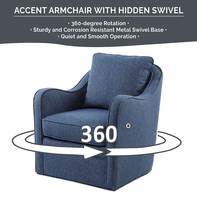 Fauteuil pivotant incurvé rembourré Betty de Madison Park