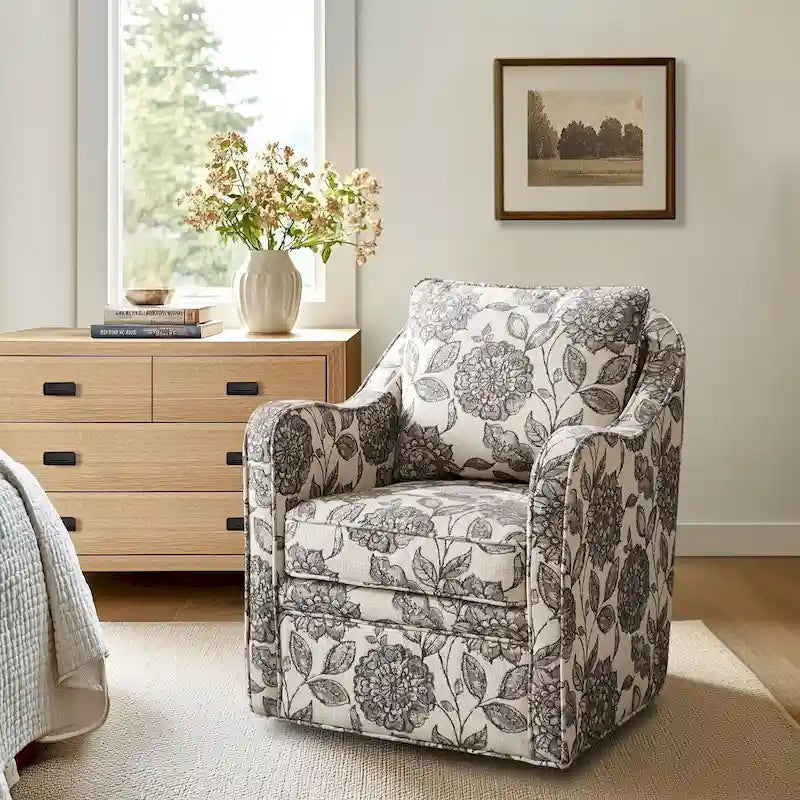 Fauteuil pivotant incurvé rembourré Betty de Madison Park
