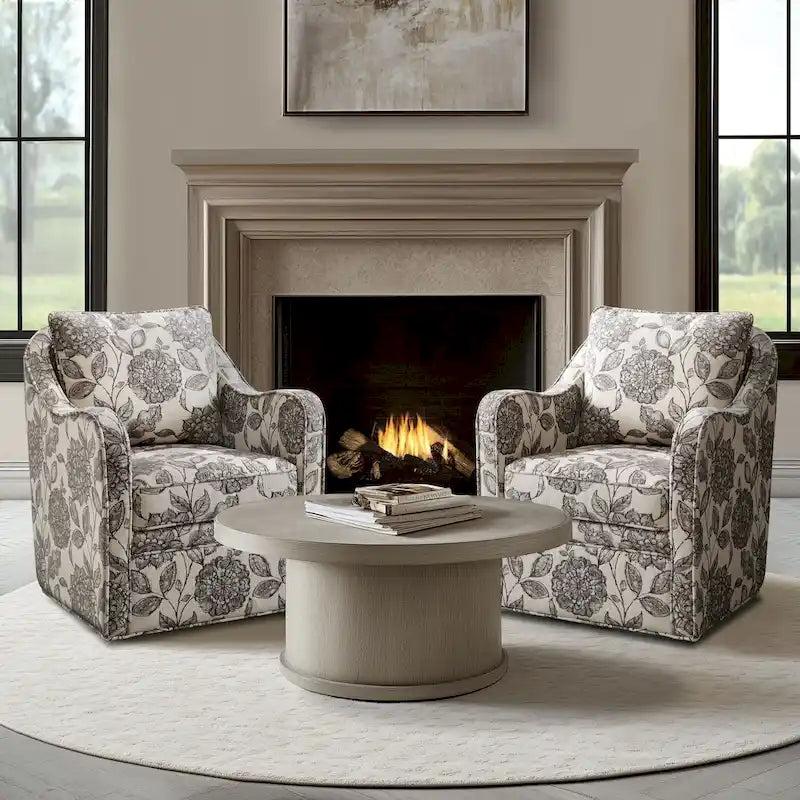 Fauteuil pivotant incurvé rembourré Betty de Madison Park