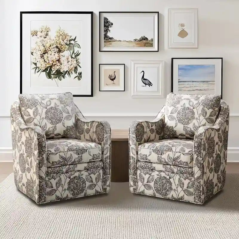 Fauteuil pivotant incurvé rembourré Betty de Madison Park