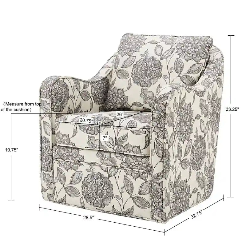 Fauteuil pivotant incurvé rembourré Betty de Madison Park
