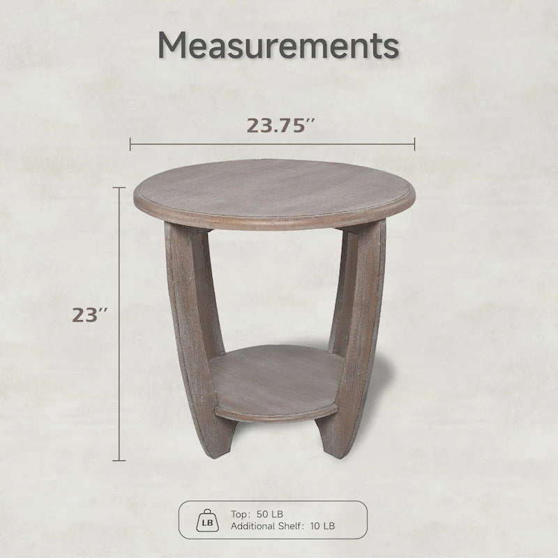 Table d'appoint rustique COZAYH avec étagère de rangement
