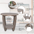 Table d'appoint rustique COZAYH avec étagère de rangement