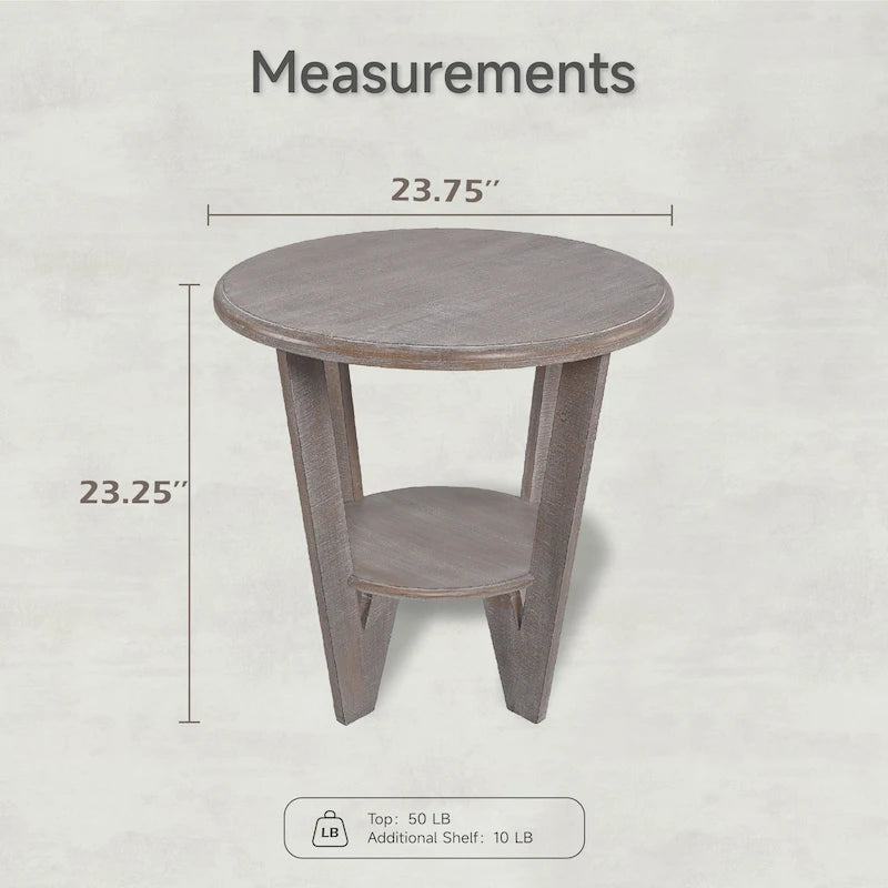 Table d'appoint rustique COZAYH avec étagère de rangement