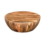 Table basse ronde Arthur en bois de manguier, marron foncé