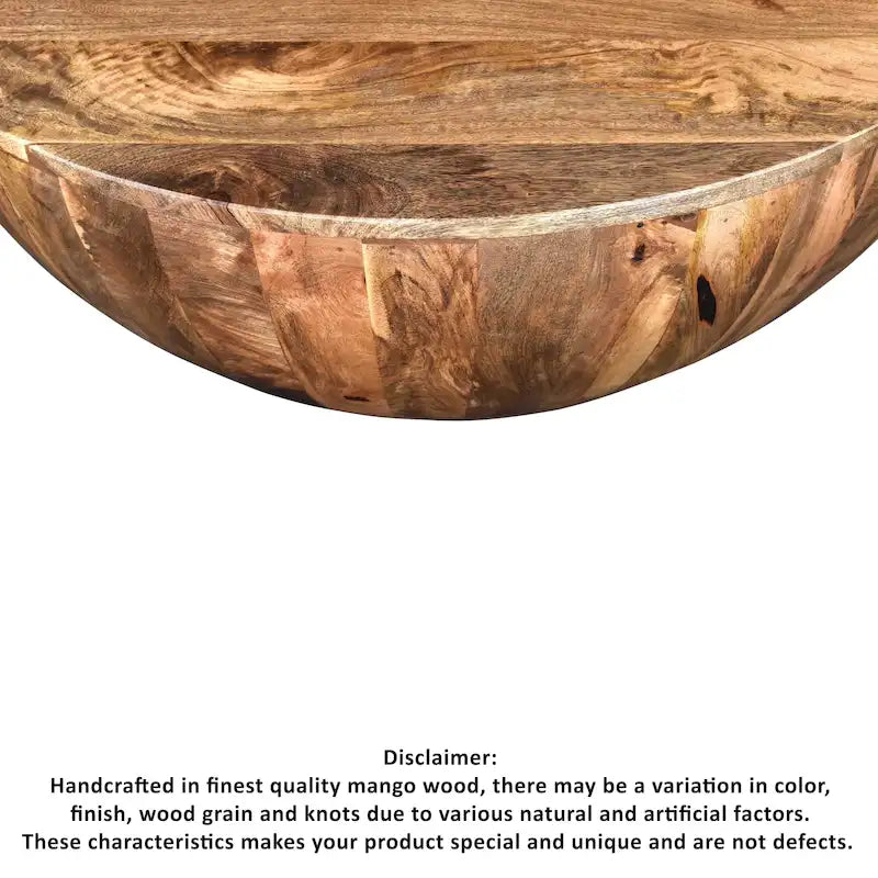 Table basse ronde Arthur en bois de manguier, marron foncé