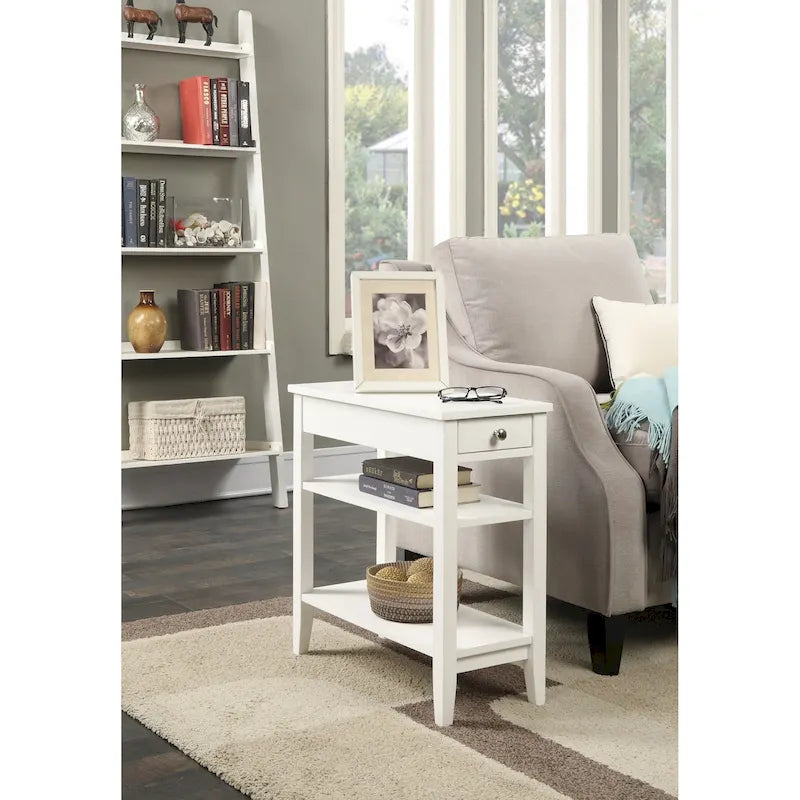 Table d'appoint à un tiroir et étagères American Heritage de Convenience Concepts