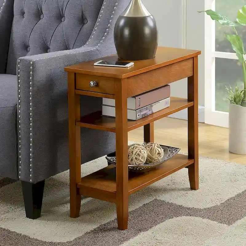 Table d'appoint à un tiroir et étagères American Heritage de Convenience Concepts