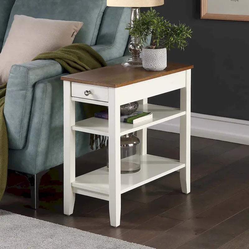 Table d'appoint à un tiroir et étagères American Heritage de Convenience Concepts