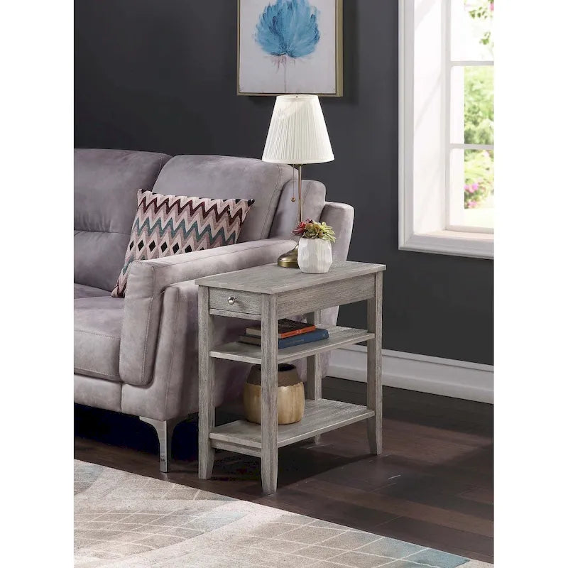 Table d'appoint à un tiroir et étagères American Heritage de Convenience Concepts