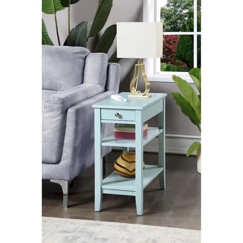 Table d'appoint à un tiroir et étagères American Heritage de Convenience Concepts