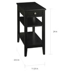 Table d'appoint à un tiroir et étagères American Heritage de Convenience Concepts