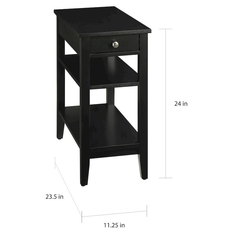 Table d'appoint à un tiroir et étagères American Heritage de Convenience Concepts