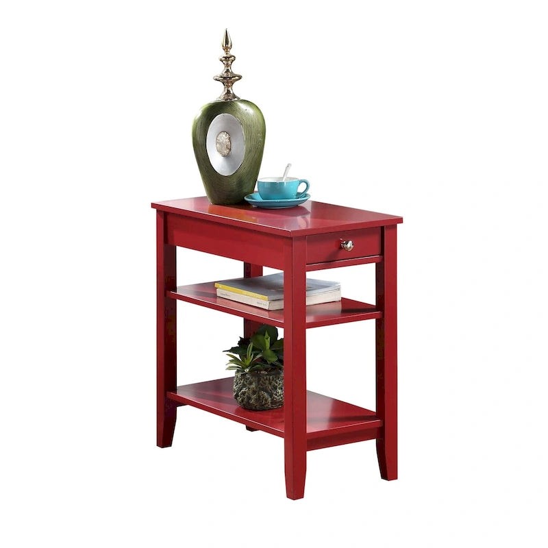 Table d'appoint à un tiroir et étagères American Heritage de Convenience Concepts