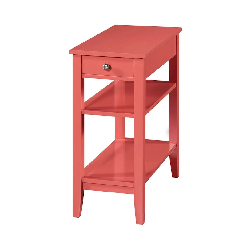 Table d'appoint à un tiroir et étagères American Heritage de Convenience Concepts
