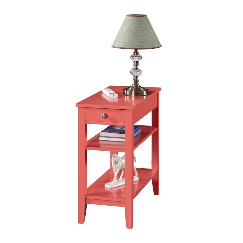 Table d'appoint à un tiroir et étagères American Heritage de Convenience Concepts