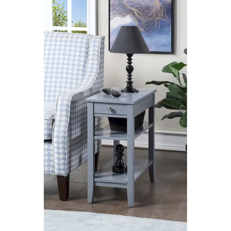 Table d'appoint à un tiroir et étagères American Heritage de Convenience Concepts