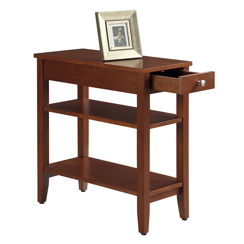 Table d'appoint à un tiroir et étagères American Heritage de Convenience Concepts